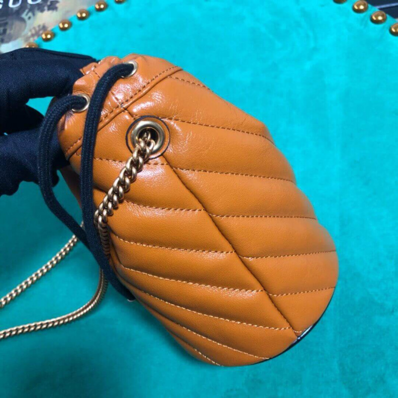 Wholesale Luxury Gucci Gg Marmont Mini Bucket Bag 575163 Cognac - Image 6