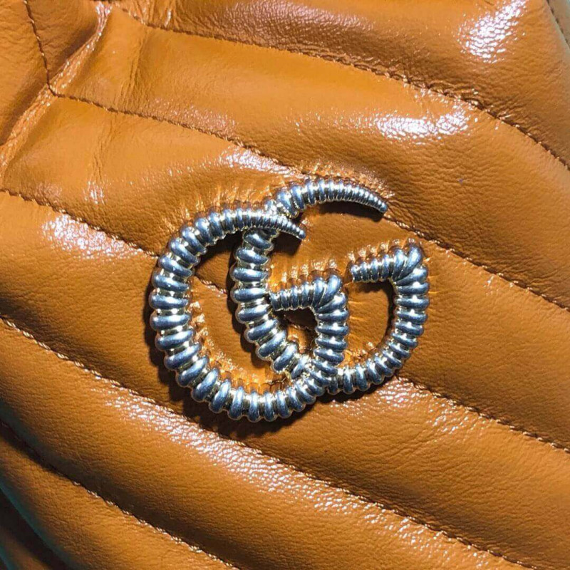 Wholesale Luxury Gucci Gg Marmont Mini Bucket Bag 575163 Cognac - Image 8