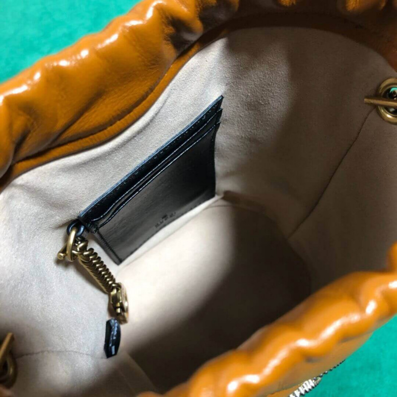 Wholesale Luxury Gucci Gg Marmont Mini Bucket Bag 575163 Cognac - Image 9