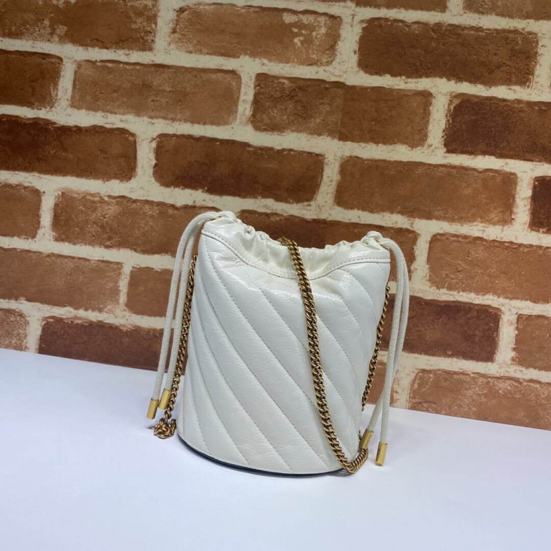 Wholesale Luxury Gucci Gg Marmont Mini Bucket Bag 575163 White - Image 3