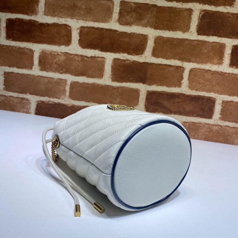 Wholesale Luxury Gucci Gg Marmont Mini Bucket Bag 575163 White - Image 4