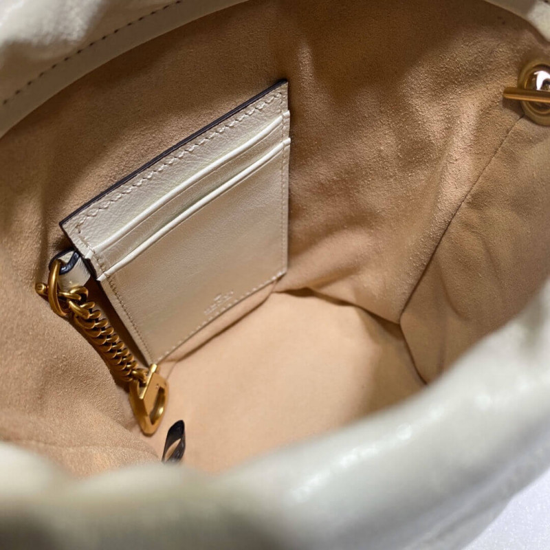 Wholesale Luxury Gucci Gg Marmont Mini Bucket Bag 575163 White - Image 6