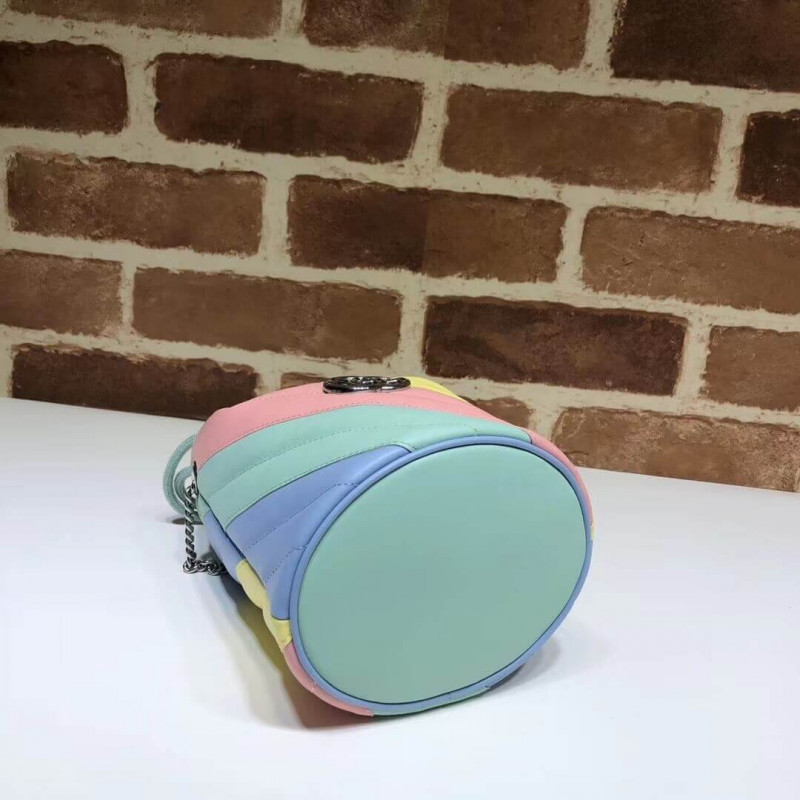 Wholesale Luxury Gucci Gg Marmont Mini Bucket Bag In Pastel And Rainbow 575163 - Image 5