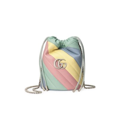 Wholesale Luxury Gucci Gg Marmont Mini Bucket Bag In Pastel And Rainbow 575163