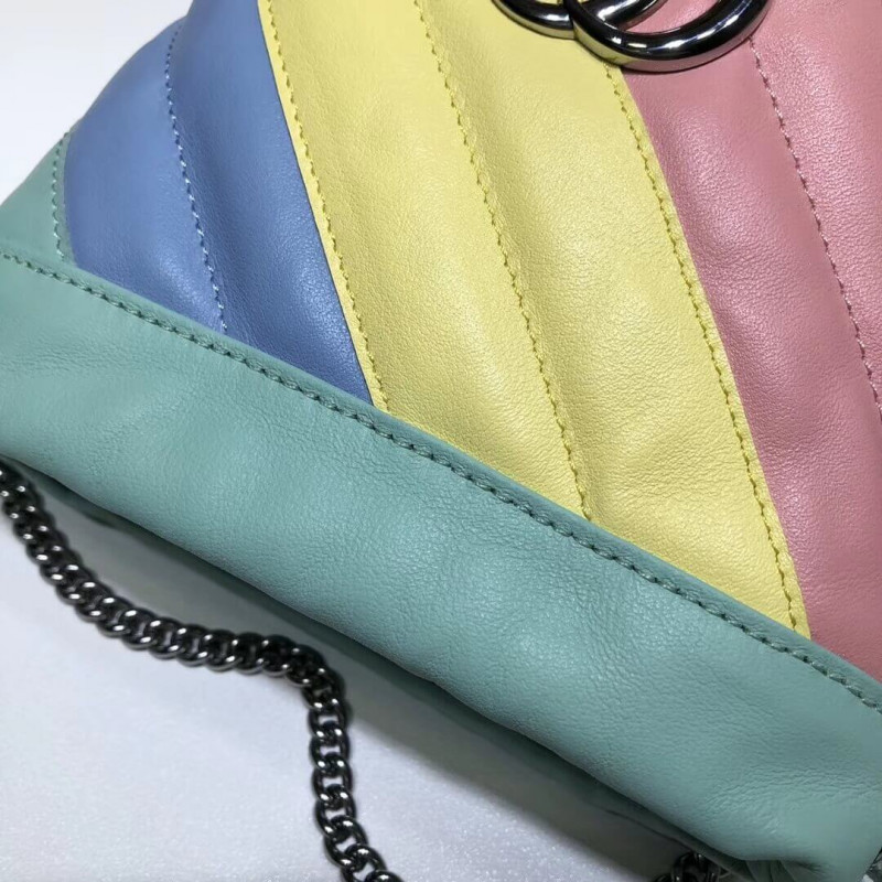 Wholesale Luxury Gucci Gg Marmont Mini Bucket Bag In Pastel And Rainbow 575163 - Image 8