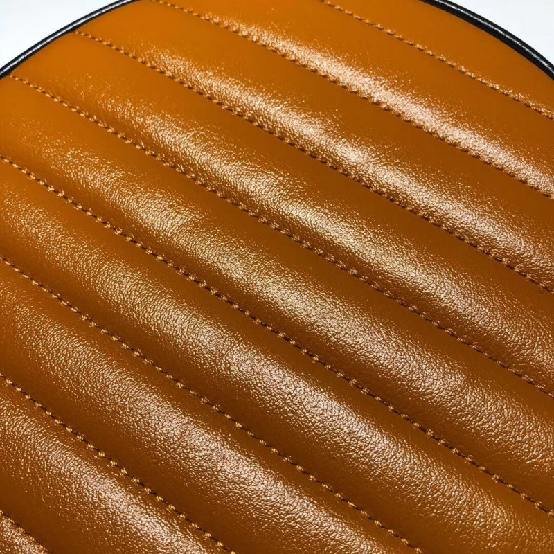 Wholesale Luxury Gucci Gg Marmont Mini Round Shoulder Bag 550154 Cognac - Image 7