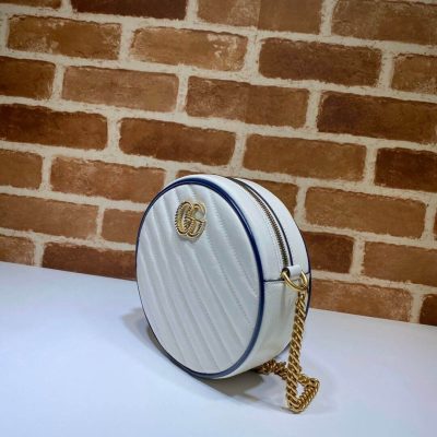 Alternative view of Wholesale Luxury Gucci Gg Marmont Mini Round Shoulder Bag 550154 White