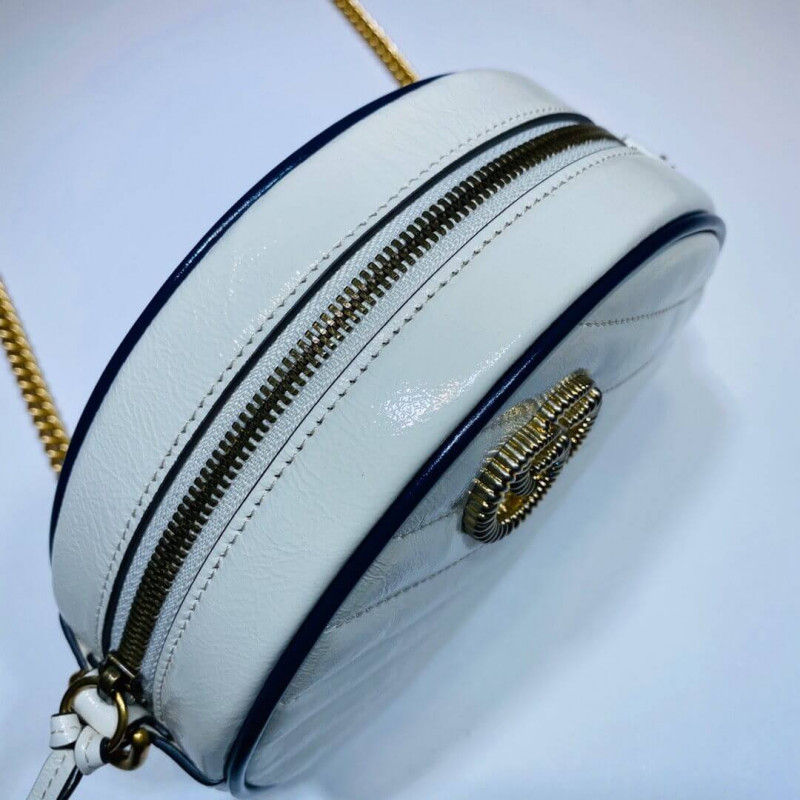 Wholesale Luxury Gucci Gg Marmont Mini Round Shoulder Bag 550154 White - Image 6