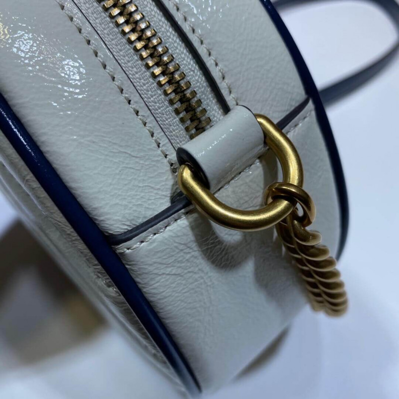 Wholesale Luxury Gucci Gg Marmont Mini Round Shoulder Bag 550154 White - Image 8