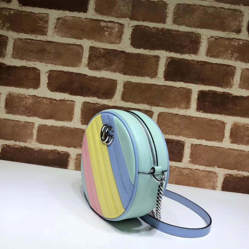 Wholesale Luxury Gucci Gg Marmont Mini Round Shoulder Bag In Pastel And Rainbow 550154 - Image 2