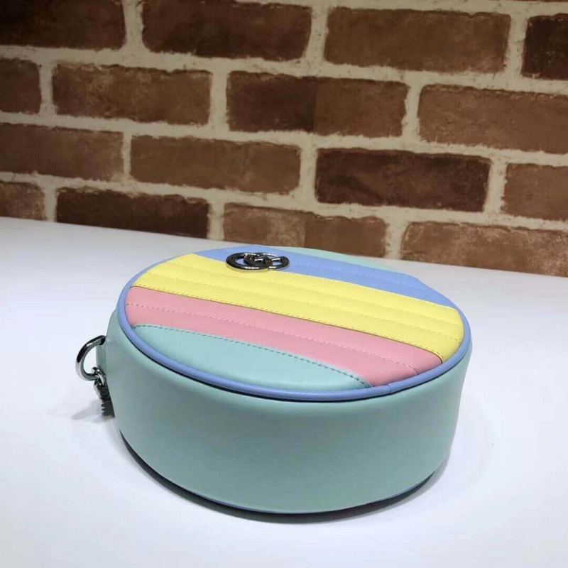 Wholesale Luxury Gucci Gg Marmont Mini Round Shoulder Bag In Pastel And Rainbow 550154 - Image 5