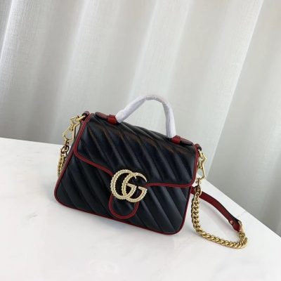 Alternative view of Wholesale Luxury Gucci Gg Marmont Mini Top Handle Bag 583571 Black