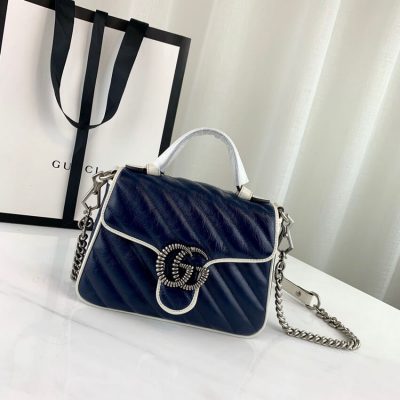Alternative view of Wholesale Luxury Gucci Gg Marmont Mini Top Handle Bag 583571 Blue