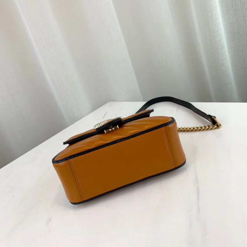Wholesale Luxury Gucci Gg Marmont Mini Top Handle Bag 583571 Cognac - Image 4