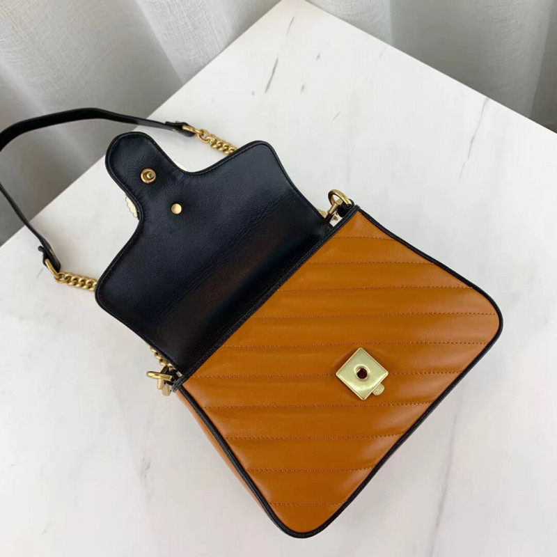 Wholesale Luxury Gucci Gg Marmont Mini Top Handle Bag 583571 Cognac - Image 6
