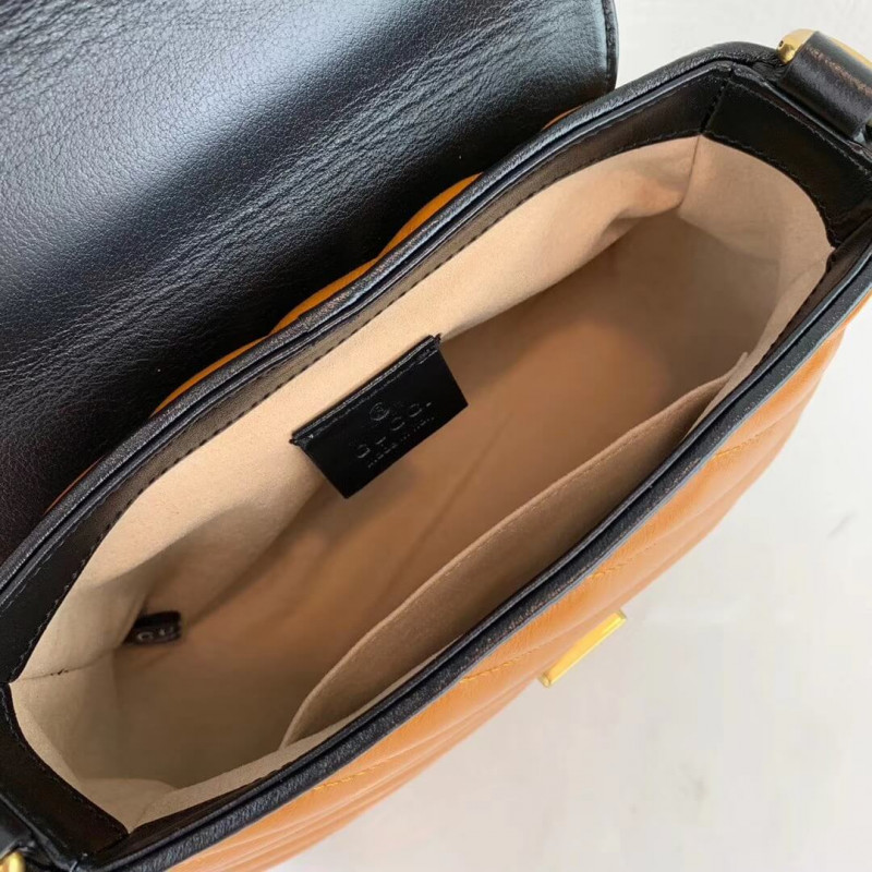 Wholesale Luxury Gucci Gg Marmont Mini Top Handle Bag 583571 Cognac - Image 8