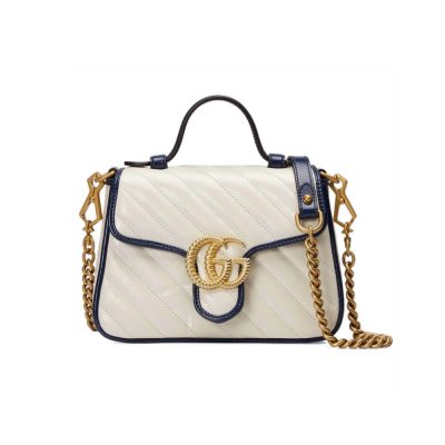 Wholesale Luxury Gucci Gg Marmont Mini Top Handle Bag 583571 White