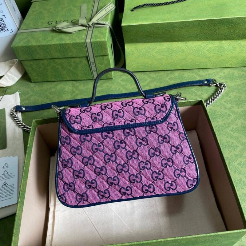 Wholesale Luxury Gucci Gg Marmont Multicolor Mini Top Handle Bag 583571 - Image 3