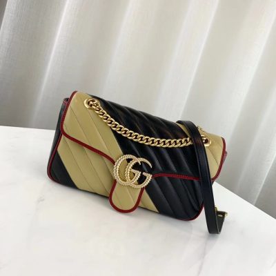Alternative view of Wholesale Luxury Gucci Gg Marmont Small Shoulder Bag 443497 Beige/Black