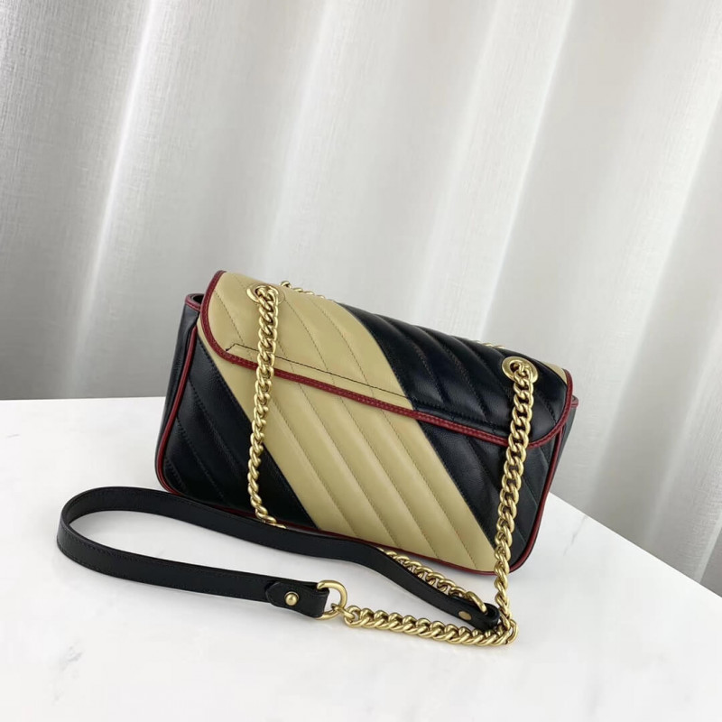 Wholesale Luxury Gucci Gg Marmont Small Shoulder Bag 443497 Beige/Black - Image 3