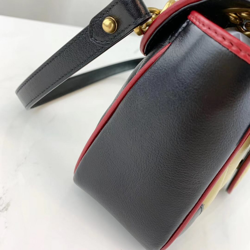 Wholesale Luxury Gucci Gg Marmont Small Shoulder Bag 443497 Beige/Black - Image 6