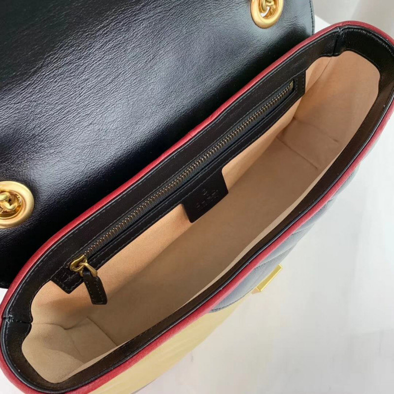 Wholesale Luxury Gucci Gg Marmont Small Shoulder Bag 443497 Beige/Black - Image 9