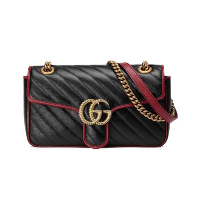 Wholesale Luxury Gucci Gg Marmont Small Shoulder Bag 443497 Black