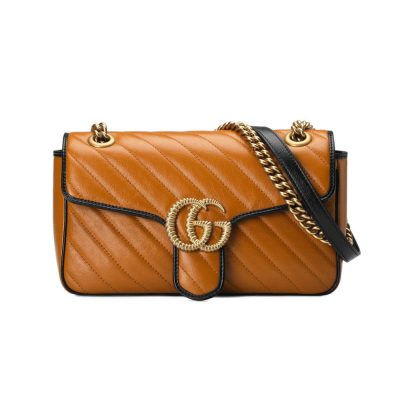 Wholesale Luxury Gucci Gg Marmont Small Shoulder Bag 443497 Cognac