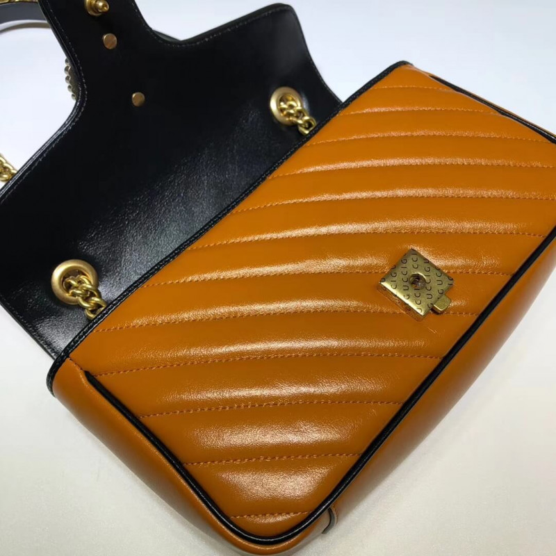 Wholesale Luxury Gucci Gg Marmont Small Shoulder Bag 443497 Cognac - Image 9