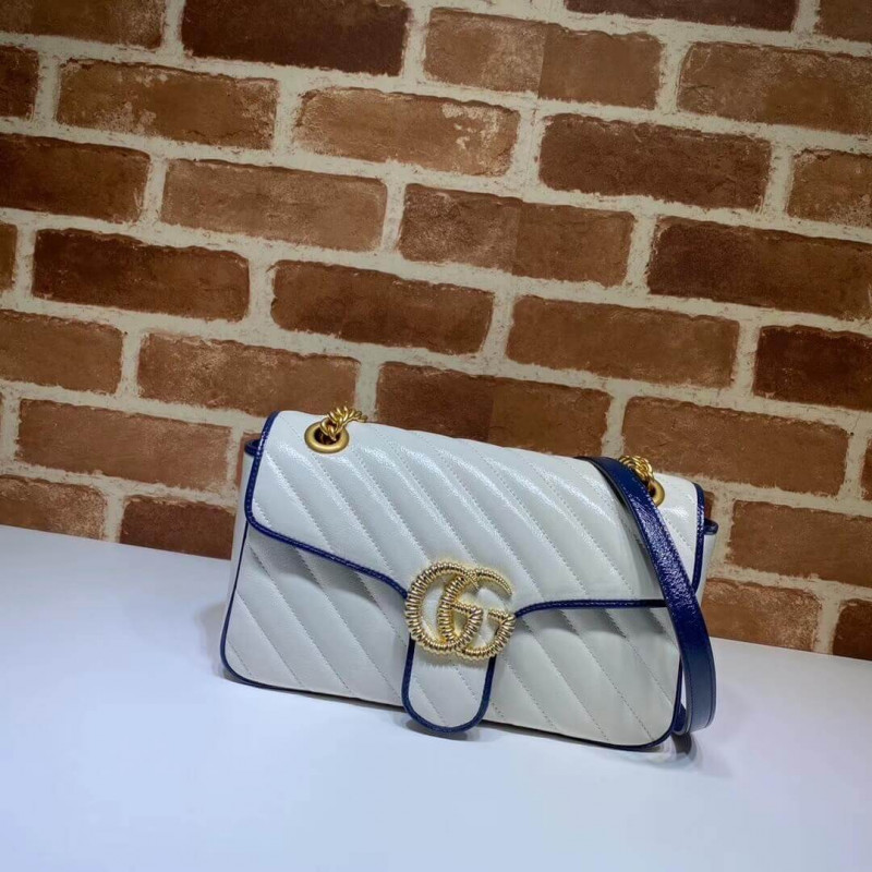 Wholesale Luxury Gucci Gg Marmont Small Shoulder Bag 443497 White - Image 2