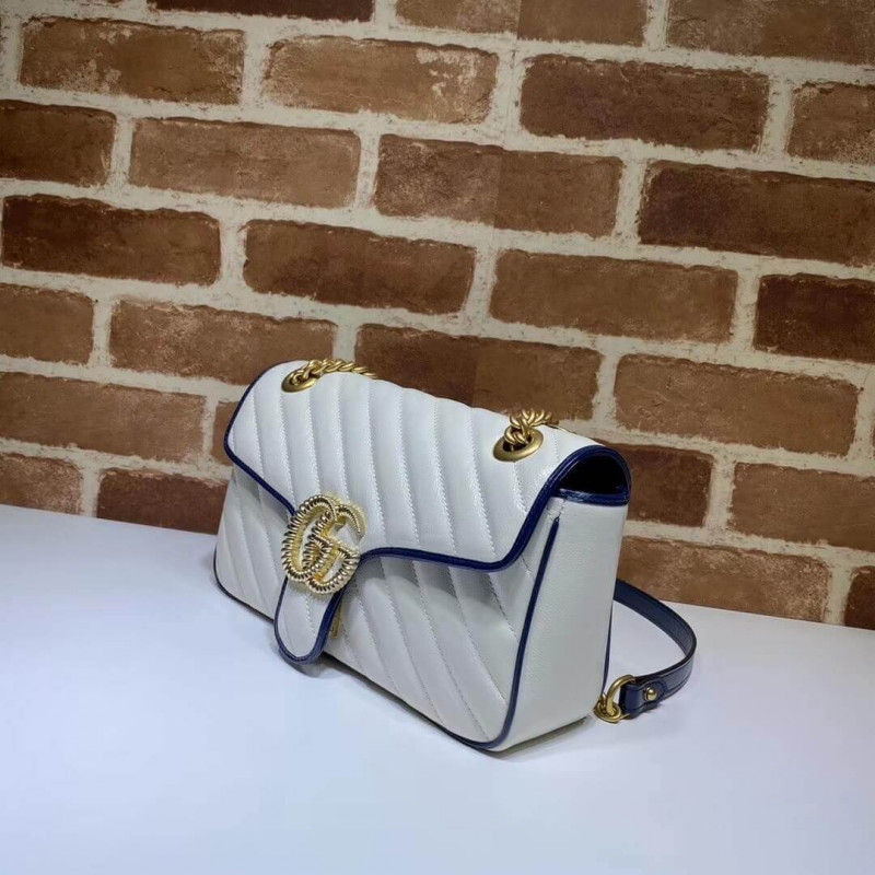 Wholesale Luxury Gucci Gg Marmont Small Shoulder Bag 443497 White - Image 3