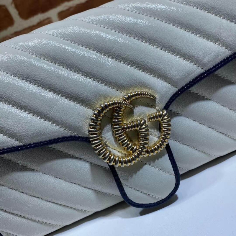 Wholesale Luxury Gucci Gg Marmont Small Shoulder Bag 443497 White - Image 6