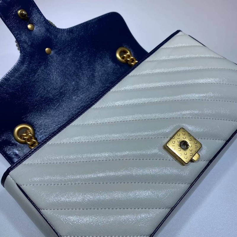Wholesale Luxury Gucci Gg Marmont Small Shoulder Bag 443497 White - Image 7