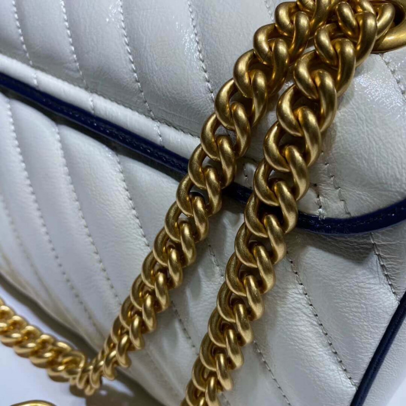 Wholesale Luxury Gucci Gg Marmont Small Shoulder Bag 443497 White - Image 8