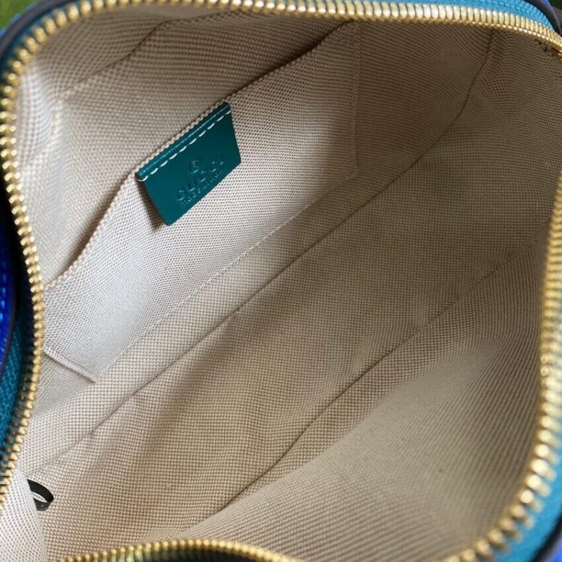 Wholesale Luxury Gucci Gg Marmont Small Shoulder Bag 447632 Blue And Emerald Leather - Image 7