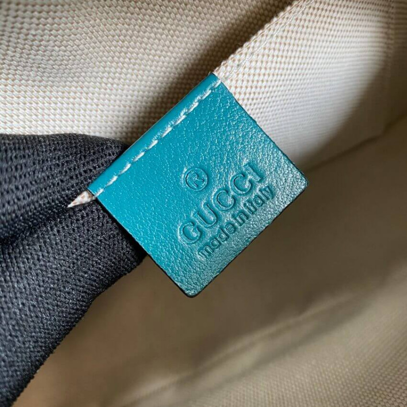 Wholesale Luxury Gucci Gg Marmont Small Shoulder Bag 447632 Blue And Emerald Leather - Image 9