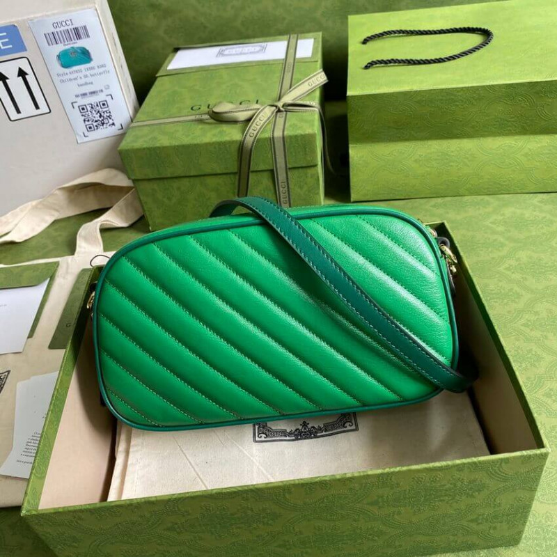 Wholesale Luxury Gucci Gg Marmont Small Shoulder Bag 447632 Green And Emerald Leather - Image 4