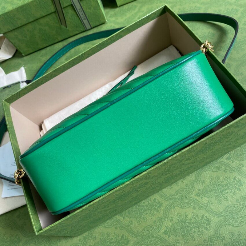 Wholesale Luxury Gucci Gg Marmont Small Shoulder Bag 447632 Green And Emerald Leather - Image 5