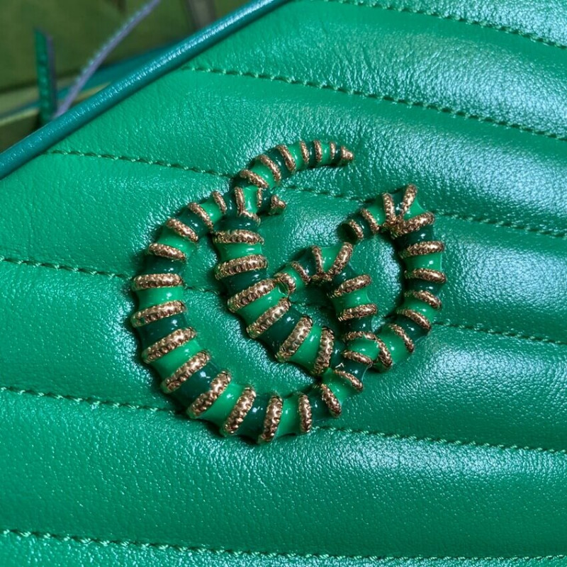Wholesale Luxury Gucci Gg Marmont Small Shoulder Bag 447632 Green And Emerald Leather - Image 6