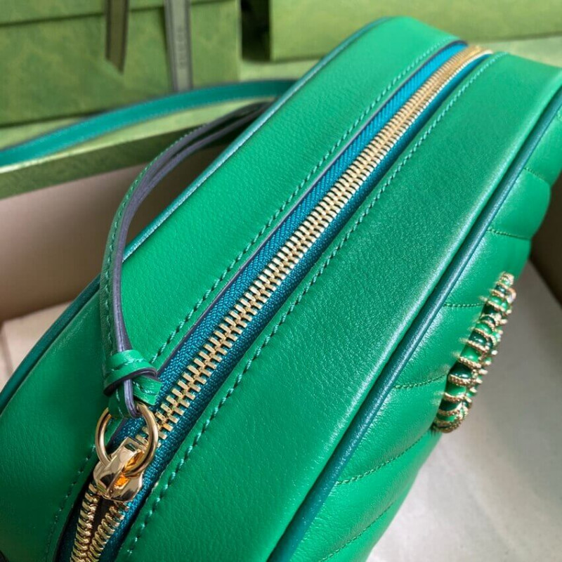 Wholesale Luxury Gucci Gg Marmont Small Shoulder Bag 447632 Green And Emerald Leather - Image 7