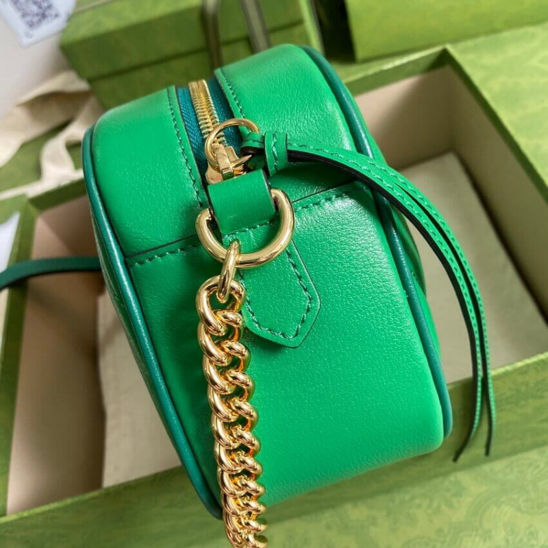 Wholesale Luxury Gucci Gg Marmont Small Shoulder Bag 447632 Green And Emerald Leather - Image 8