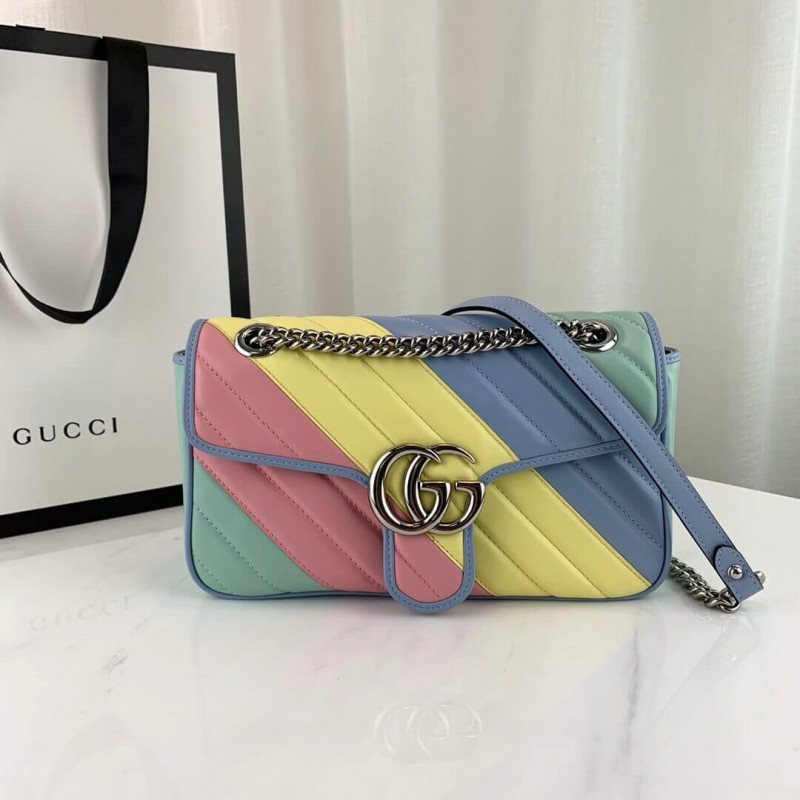 Wholesale Luxury Gucci Gg Marmont Small Shoulder Bag In Pastel And Rainbow 443497 - Image 3