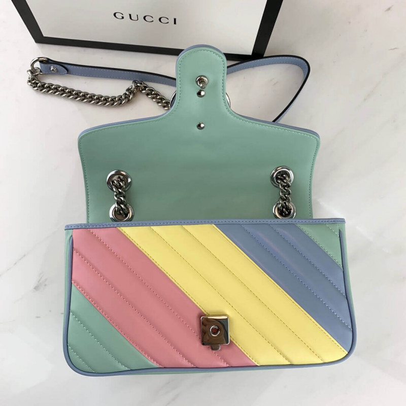 Wholesale Luxury Gucci Gg Marmont Small Shoulder Bag In Pastel And Rainbow 443497 - Image 8