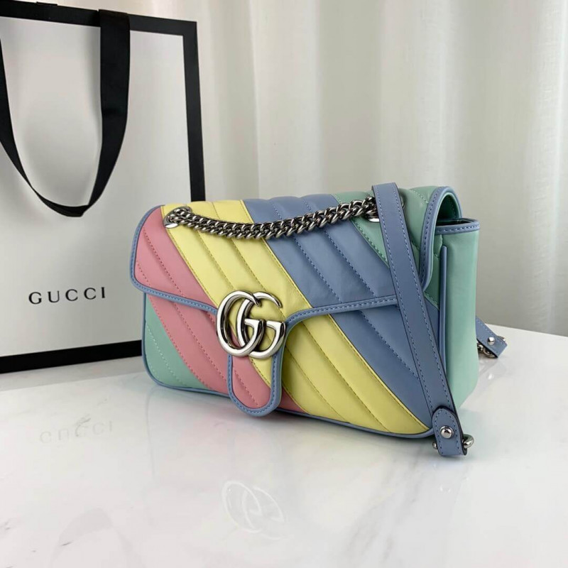 Wholesale Luxury Gucci Gg Marmont Small Shoulder Bag In Pastel And Rainbow 443497 - Image 9