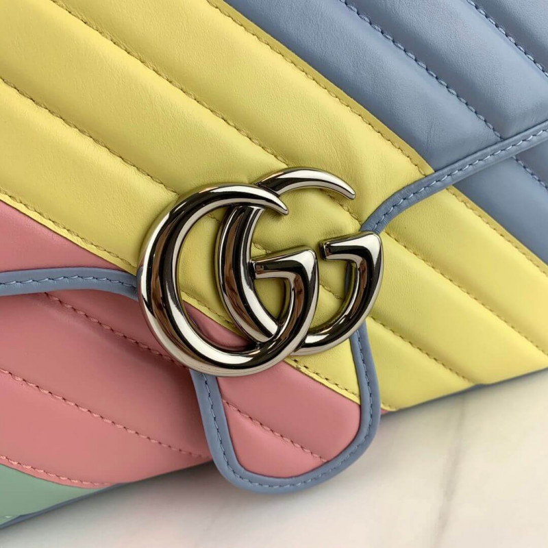 Wholesale Luxury Gucci Gg Marmont Small Shoulder Bag In Pastel And Rainbow 443497 - Image 10