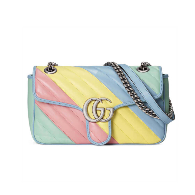 Wholesale Luxury Gucci Gg Marmont Small Shoulder Bag In Pastel And Rainbow 443497