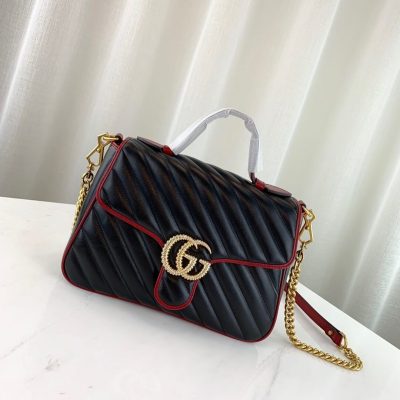 Alternative view of Wholesale Luxury Gucci Gg Marmont Small Top Handle Bag 498110 Black