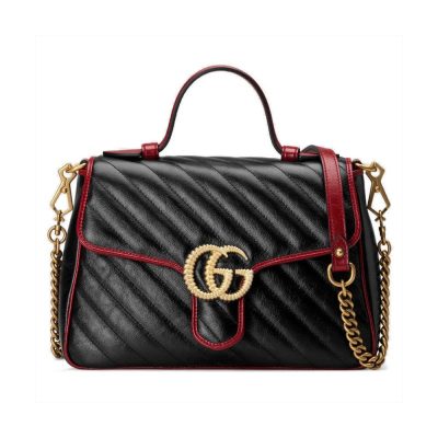 Wholesale Luxury Gucci Gg Marmont Small Top Handle Bag 498110 Black