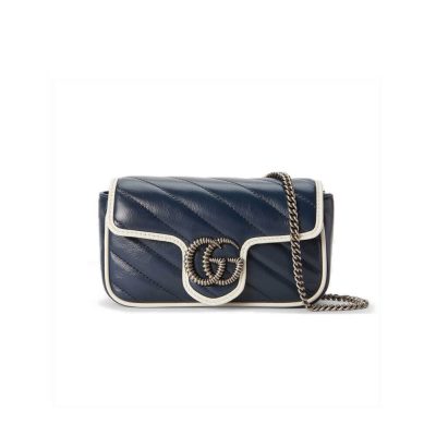 Wholesale Luxury Gucci Gg Marmont Super Mini Bag 574969 Blue