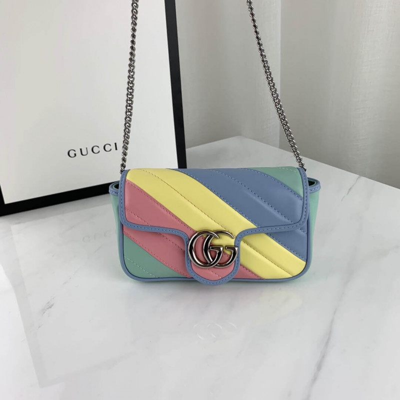 Wholesale Luxury Gucci Gg Marmont Super Mini Bag In Pastel And Rainbow 476433 - Image 6